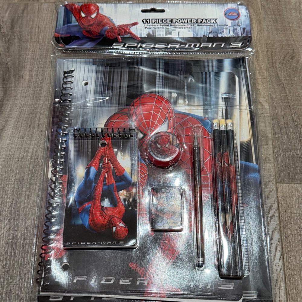Y2K Vintage Spiderman 3 Notebook Pencil Set